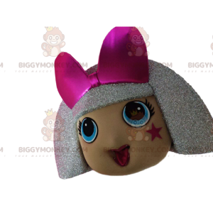 Ragazza BIGGYMONKEY™ Costume da mascotte Testa con capelli