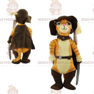 Very stylish BIGGYMONKEY™ Puss in Boots mascot costume, with