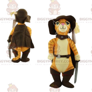 Πολύ κομψή στολή μασκότ BIGGYMONKEY™ Puss in Boots, με καπέλο και σπαθί - Μασκότ διάσημων χαρακτήρων - BiggyMonkey.com