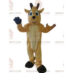 Buckskin BIGGYMONKEY™ Mascot Costume with Big Smile and Beautiful Blue Eyes