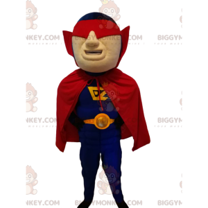 Superhero BIGGYMONKEY™ Mascot Costume with Red Mask and Cape –