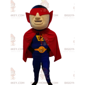 Superhjälte BIGGYMONKEY™ maskotdräkt med röd mask och cape -