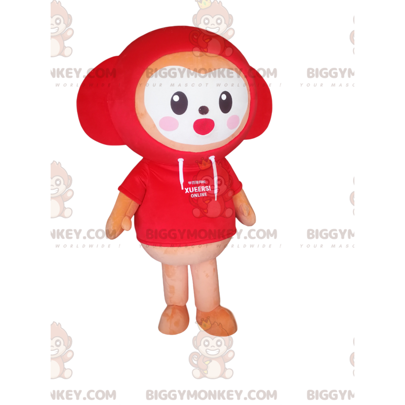 BIGGYMONKEY™ mascottekostuum van een kleine oranje teddybeer BIGGYMONKEY™ mascottekostuum van een kleine oranje teddybeer