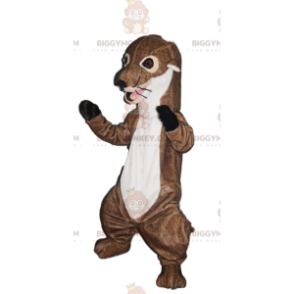 Brown and White Otter BIGGYMONKEY™ Mascot Costume. otter