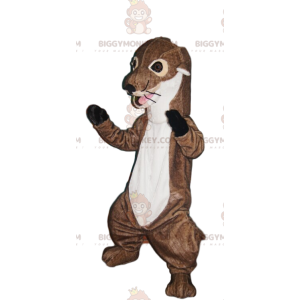 Brun og hvid odder BIGGYMONKEY™ maskotkostume. odder kostume