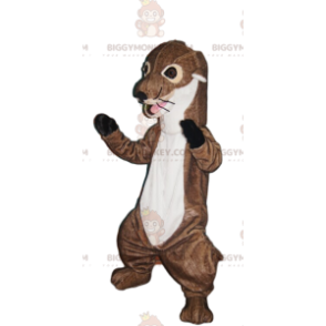 Ruskean ja valkoisen saukon BIGGYMONKEY™ maskottiasu. saukon puku - Metsän eläimiä - BIGGYMONKEY_014614 - BiggyMonkey.com