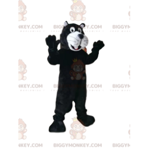 Sort og hvid Panther BIGGYMONKEY™ maskotkostume. panter kostume