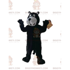 Sort og hvid Panther BIGGYMONKEY™ maskotkostume. panter kostume