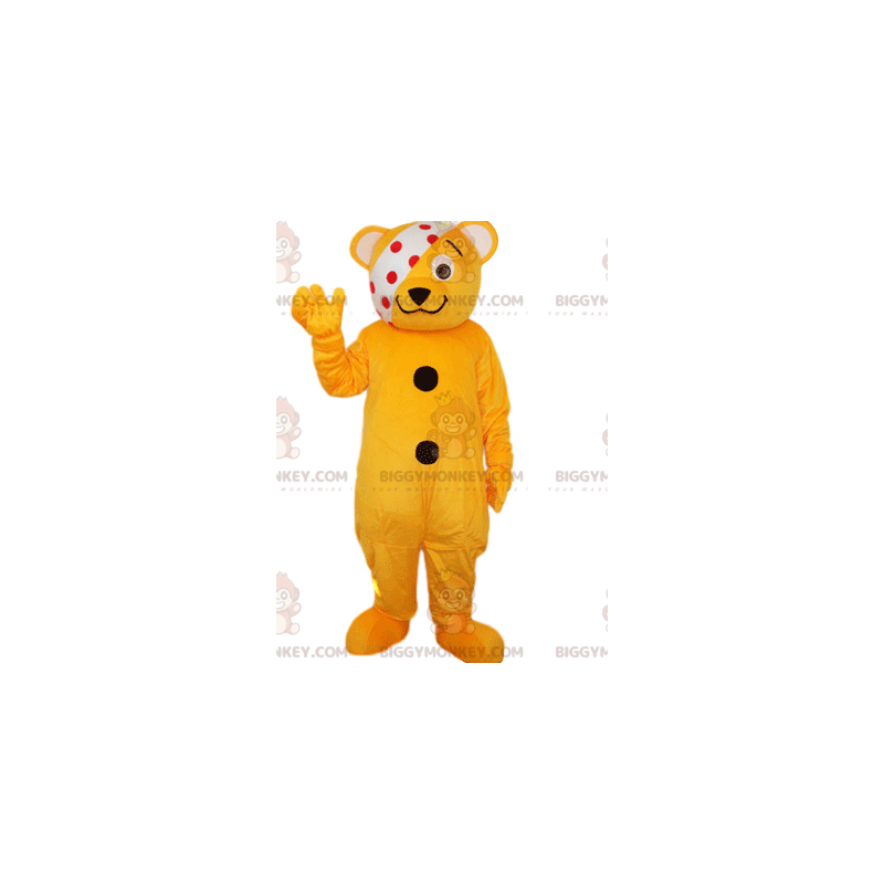Fantasia de mascote BIGGYMONKEY™ Urso Laranja Laranja com Fantasia de mascote BIGGYMONKEY™ Urso Laranja Laranja com