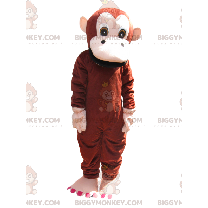 Bruin en crème aap BIGGYMONKEY™ mascottekostuum. aap kostuum - Bruin en crème aap BIGGYMONKEY™ mascottekostuum. aap kostuum -