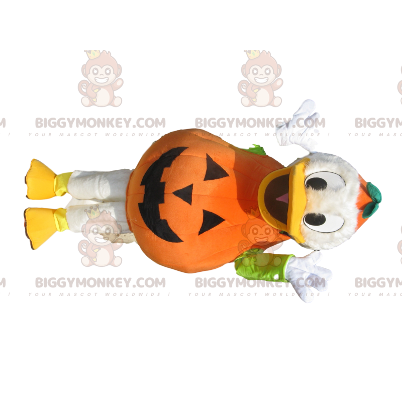 Disfraz de mascota BIGGYMONKEY™ de Donald con traje de calabaza Disfraz de mascota BIGGYMONKEY™ de Donald con traje de calabaza