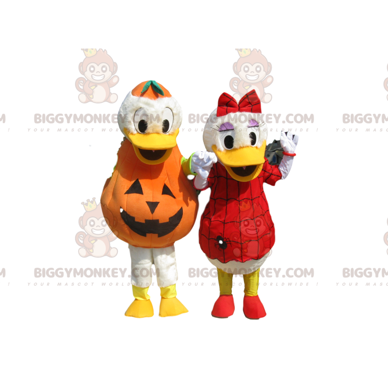 Duo di costumi mascotte Paperino e Daisy BIGGYMONKEY™ con Duo di costumi mascotte Paperino e Daisy BIGGYMONKEY™ con
