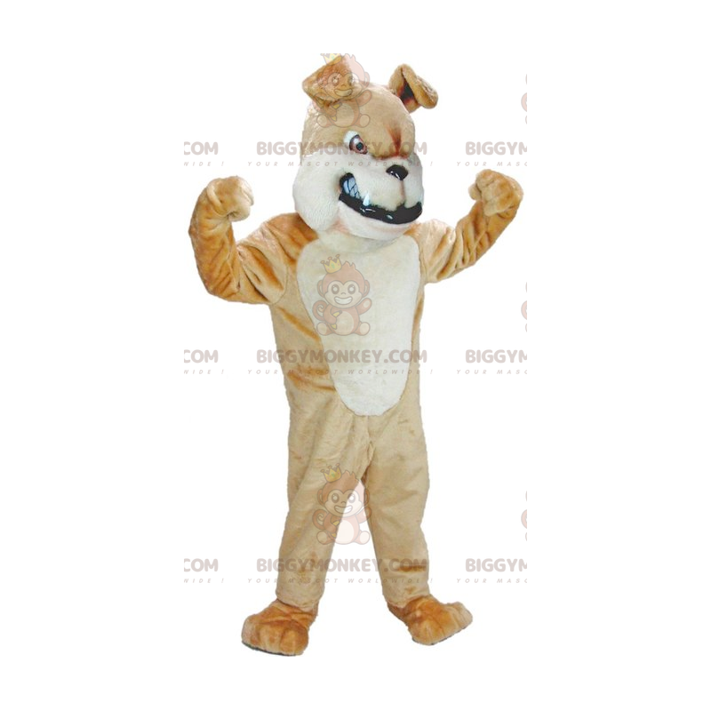 Fierce Looking Brown and White Dog BIGGYMONKEY™ Mascot Costume