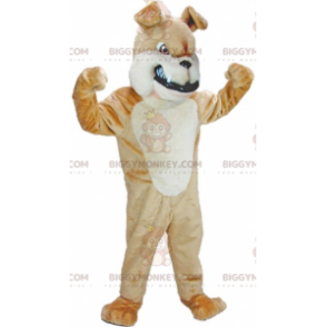 Costume de mascotte BIGGYMONKEY™ de chien marron et blanc à