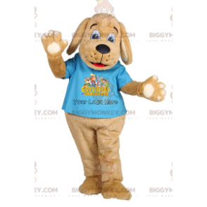 BIGGYMONKEY™ schattige lachende puppy mascotte kostuum met