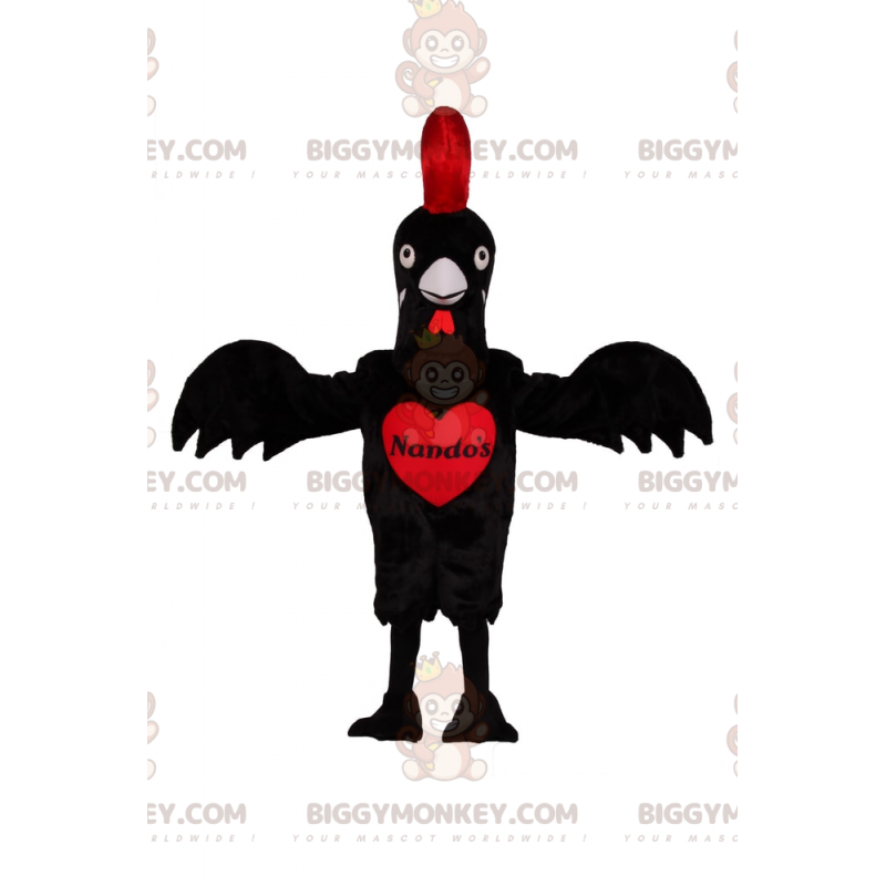 Zwarte en rode kip BIGGYMONKEY™ mascottekostuum - Zwarte en rode kip BIGGYMONKEY™ mascottekostuum -