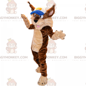Animal BIGGYMONKEY™ maskotkostume - Lynx med kasket -