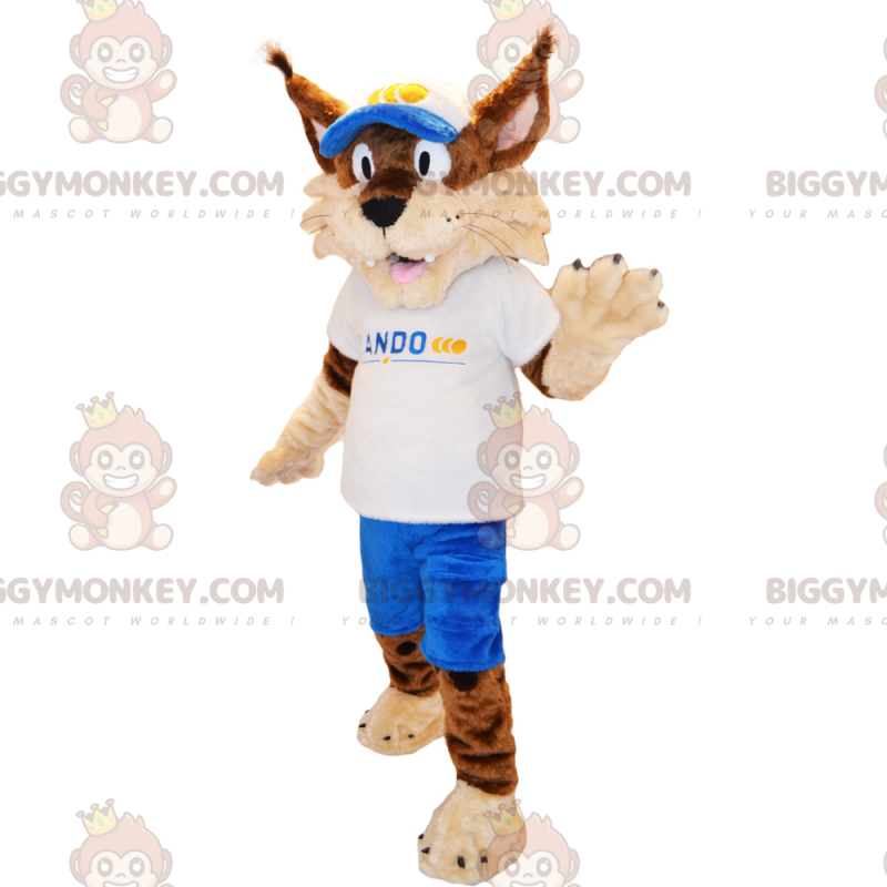 BIGGYMONKEY™-mascottekostuum met dieren - Lynx in sportkleding