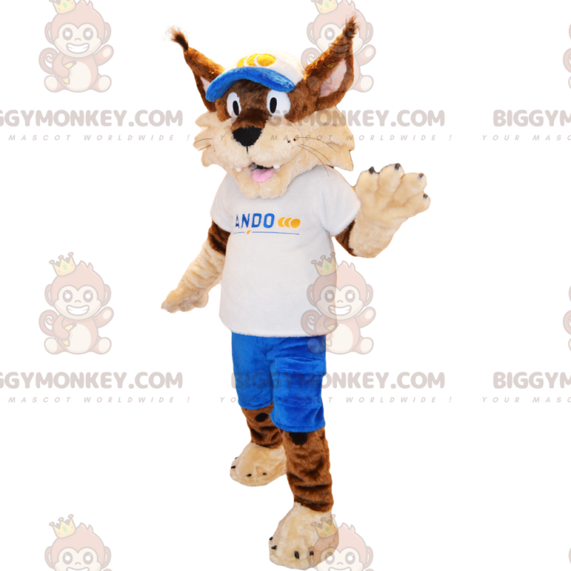 Στολή μασκότ Animal BIGGYMONKEY™ - Lynx με αθλητικά ρούχα - Αθλητική μασκότ - BIGGYMONKEY_014719 - BiggyMonkey.com