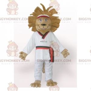 BIGGYMONKEY™ Mascot Costume Brown Lion in White Kimono -