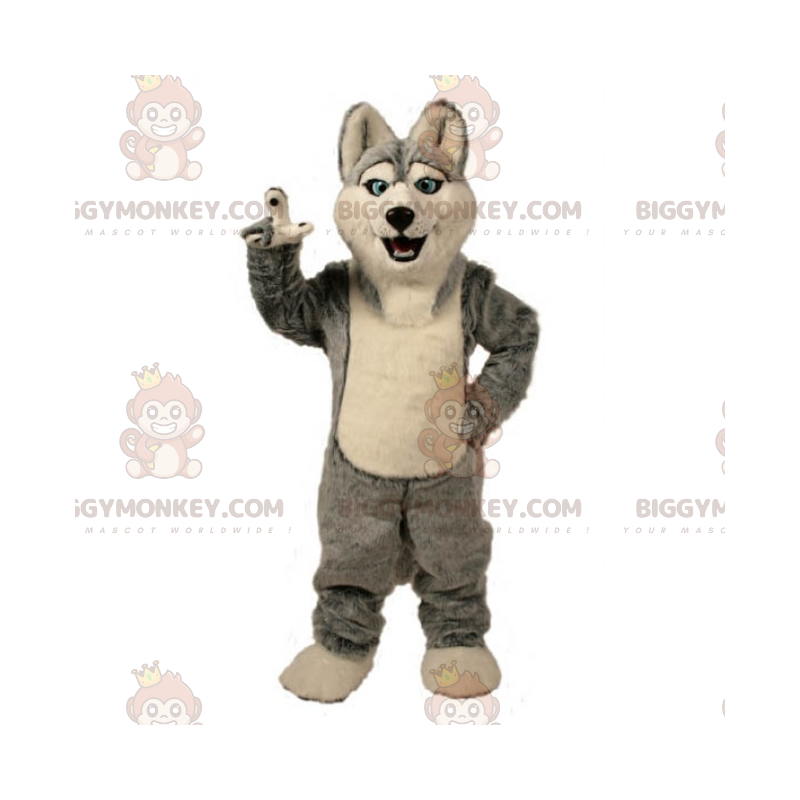 BIGGYMONKEY™ Isflagedyrs maskotkostume - Husky - Biggymonkey.com
