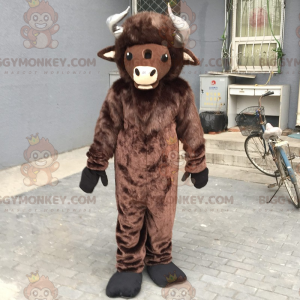 BIGGYMONKEY™ Bauernhoftier-Maskottchen-Kostüm – Büffel -