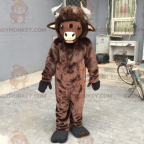 BIGGYMONKEY™ Farm Animal -maskottiasu - Buffalo - Lehmän maskotit - BIGGYMONKEY_014753 - BiggyMonkey.com
