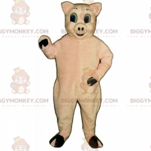 BIGGYMONKEY™ Bauernhoftier-Maskottchen-Kostüm – Rosa Schwein -