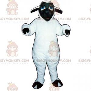 BIGGYMONKEY™ Bauernhoftier-Maskottchen-Kostüm – Schwarzes Schaf