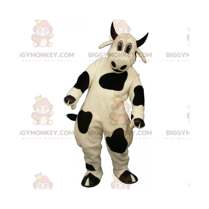 BIGGYMONKEY™ Farm Animal Mascot Kostuum - Zwarte Gehoornde Koe BIGGYMONKEY™ Farm Animal Mascot Kostuum - Zwarte Gehoornde Koe
