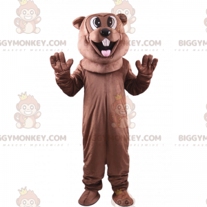  Στολή μασκότ BIGGYMONKEY™ Brown Beaver που βγάζει τη γλώσσα - Ζώα του δάσους - BIGGYMONKEY_014784 - BiggyMonkey.com