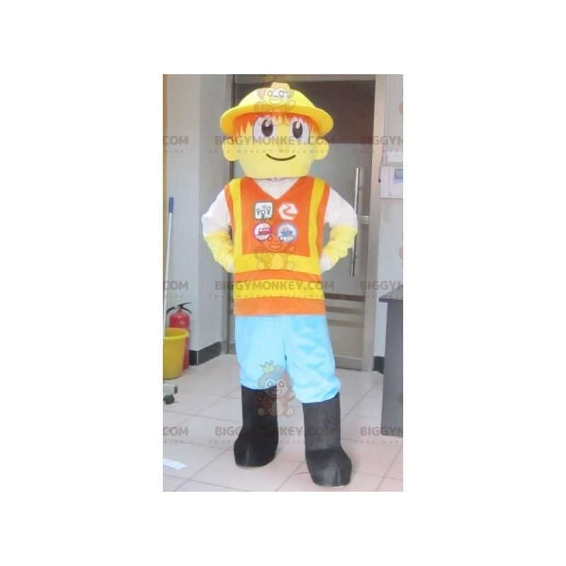 Traje de mascote colorido amarelo e laranja Playmobil Lego Traje de mascote colorido amarelo e laranja Playmobil Lego