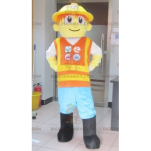Gul och orange färgglad Playmobil Lego BIGGYMONKEY™ maskotdräkt