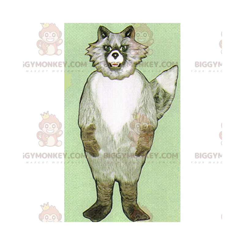 Disfraz de mascota de lobo gris BIGGYMONKEY™ con aspecto Disfraz de mascota de lobo gris BIGGYMONKEY™ con aspecto