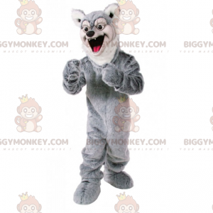 BIGGYMONKEY™ Maskottchen-Kostüm für Waldtiere – Grauer Wolf -
