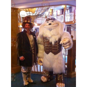 Traje de mascote BIGGYMONKEY™ White Monster White Yeti com