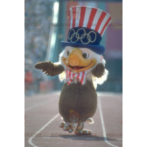 Brown and White Eagle BIGGYMONKEY™ Mascot Costume with