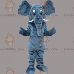 BIGGYMONKEY™ Disfraz de mascota de animales de la sabana - Elefanta con colmillos - Mascotas de elefante - BiggyMonkey.com