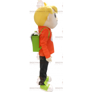 Κοστούμι μασκότ Little Blonde School Boy BIGGYMONKEY™ -
