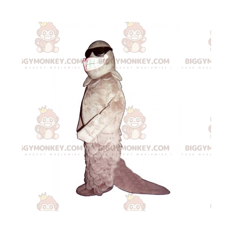  BIGGYMONKEY™ Costume da mascotte animale marino - Pesce con occhiali scuri - Mascotte di pesce - BiggyMonkey.com