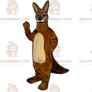 BIGGYMONKEY™ Maskotdräkt för vilda djur - brun känguru med blå