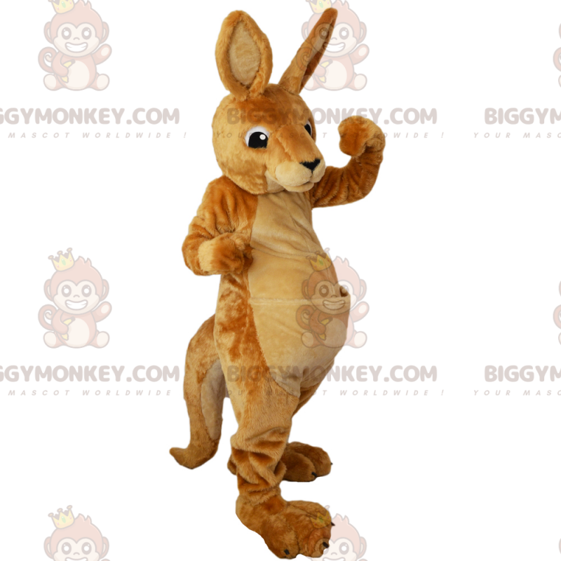 Wild Animal BIGGYMONKEY™ maskotkostume - kænguru med pose - Kangaroo-maskoter - BIGGYMONKEY_014870 - BiggyMonkey.com