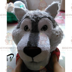 Kostým maskota divokého zvířete BIGGYMONKEY™ – usměvavý vlk –