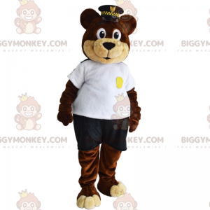 Funny Character BIGGYMONKEY™ Mascot Costume With Blue Beanie -