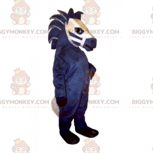 Traje de mascote de cavalo azul e branco BIGGYMONKEY™ –