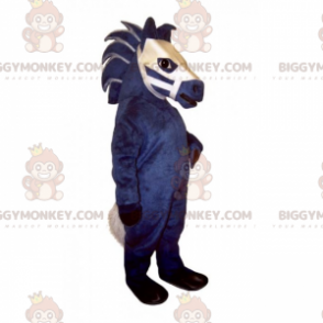 Disfraz de mascota de caballo azul y blanco BIGGYMONKEY™ -