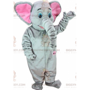 BIGGYMONKEY™ Blue Eyed Grey und Pink Elephant Maskottchenkostüm - Elefantenmaskottchen - BIGGYMONKEY_01815 - BiggyMonkey.com