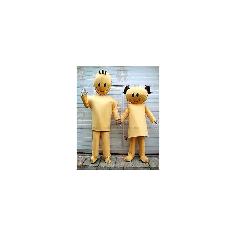 Duo de mascottes BIGGYMONKEY™ de couple de garçon et de fille