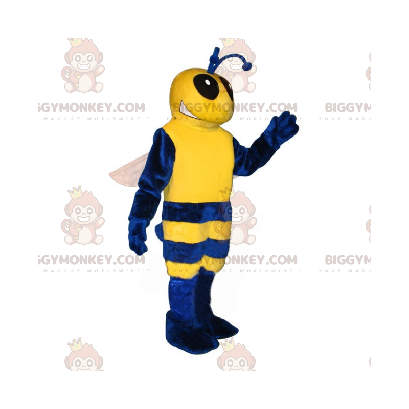 Blauwe en gele bij BIGGYMONKEY™ mascottekostuum - Blauwe en gele bij BIGGYMONKEY™ mascottekostuum -
