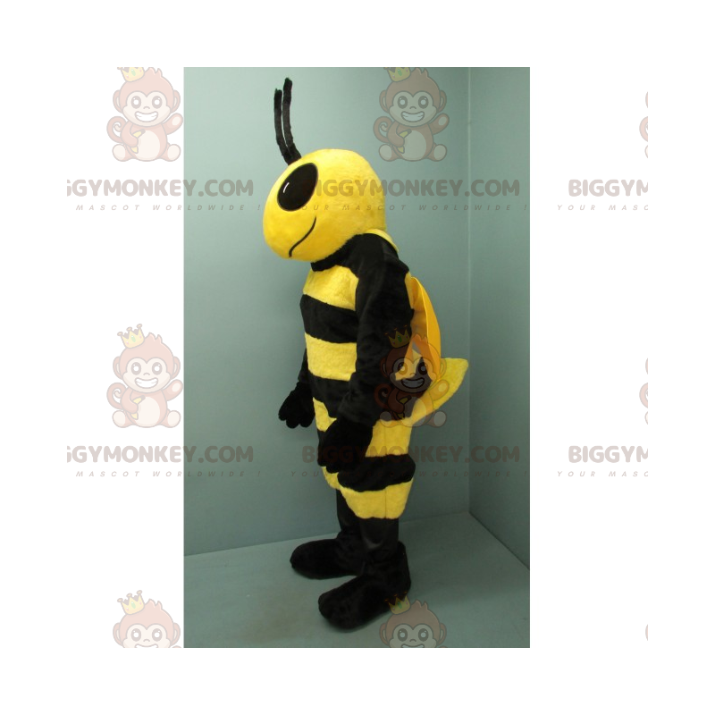 BIGGYMONKEY™ Maskotdräkt Svart och gult bi med stora svarta